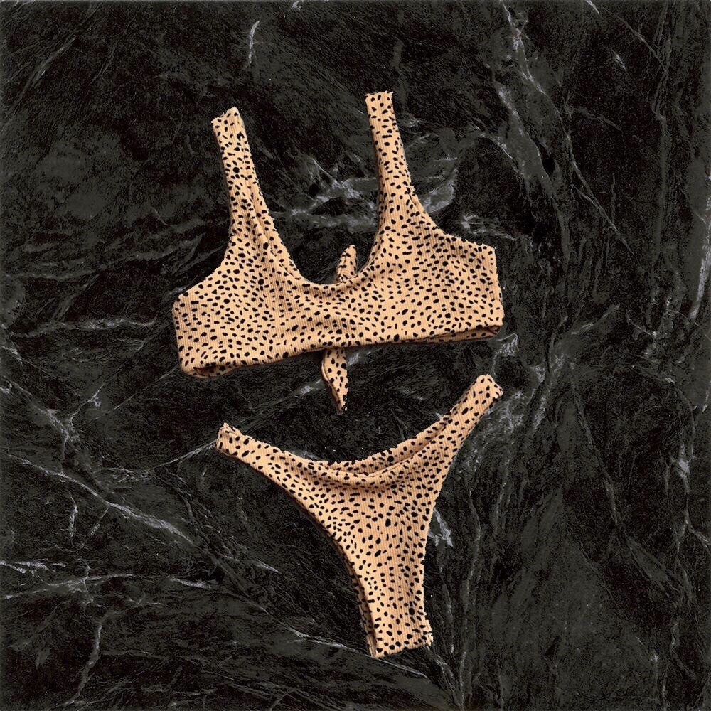 Safari Spotted Design Printed Tie Bikini - Picture 5 of 5
